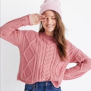MADEWELL Slope Cable Knit Pullover Sweater